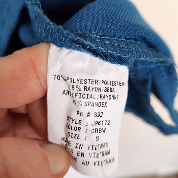 Jaanuu Relaxed Three Pocket Short Sleeve Scrub Top Teal Blue Green Sz S - Picture 9 of 10